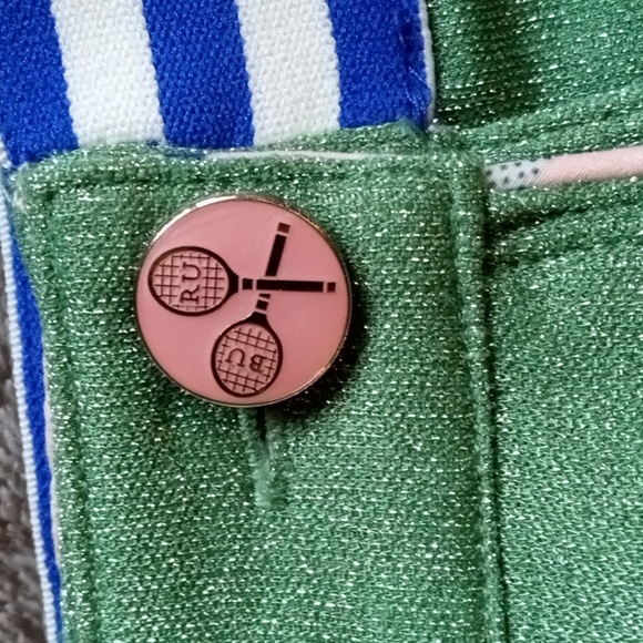 Buru pink plaid and green Lurex reversible tennis skirt - Picture 2 of 11